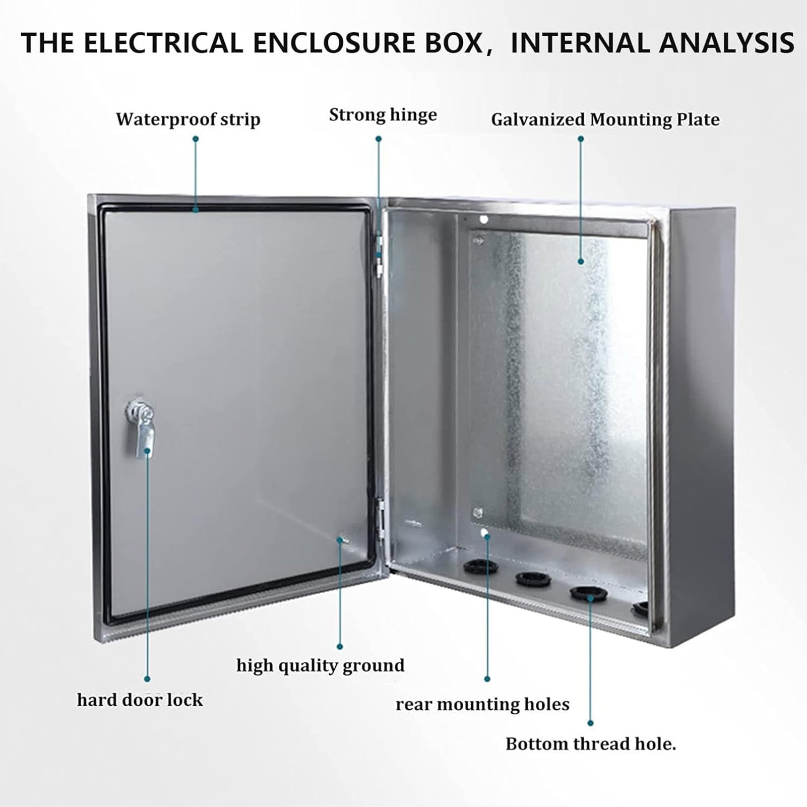 Stainless Steel Electrical Control Cabinet and Junction Box, Outdoor Electrical Junction Box for Electrical Equipment with Safety Locks and Mounting Plates