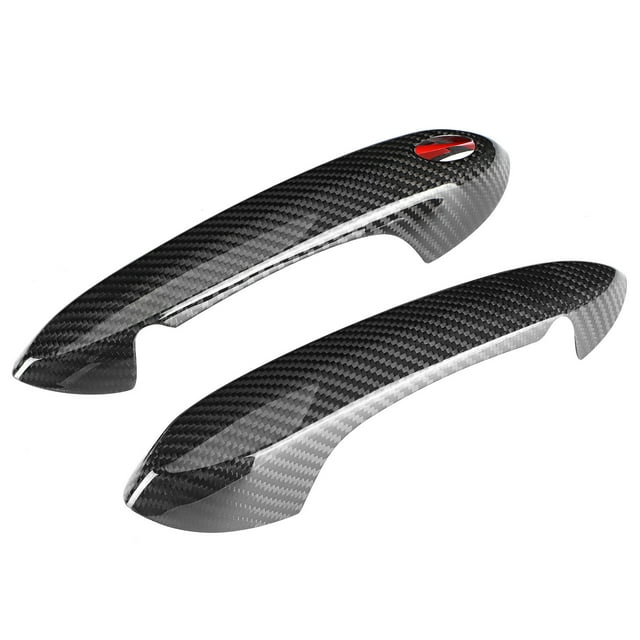 Car Door Handle Cover Exterior Side Door Handle Cover Side Door Handle Protector Carbon Fiber Side Door Handle Trim 1Pair Car Modification Carbon Fiber Door Handle Cover Trim For