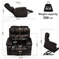 thumbnail image 4 of YONISEE Oversized Lift Chairs Recliner for Elderly with Massage and Heat, Overstuffed Wide Recliners, Recliner Chairs for Adults, Heavy Duty and Safety Motion with 2 Concealed Cup Holders, USB Ports, 4 of 5