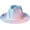 Moon Blue, variant on Tie-dye Wide Brim Fedora Hats for Women Multicolor Felt Panama Hat