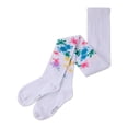 thumbnail image 3 of MeMoi Girls “Splatter Paint” Opaque Stretch Cotton Tights - Girls - Female, 4, White, 3 of 3