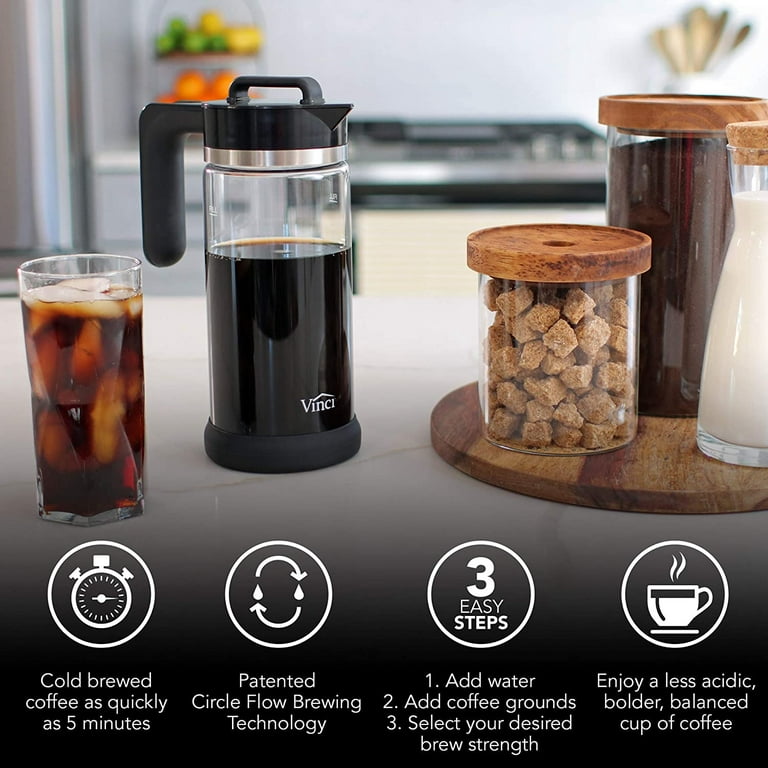 Vinci Express Cold Brew Electric Coffee Maker Cold Brew in 5 Minutes Black