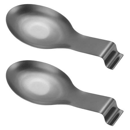 

Spoon Rest Set of 2 Stainless Steel Spoon Ladle Holder Spatula Rest for Kitchen Stove Top Large Size Black 1