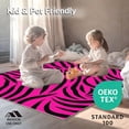thumbnail image 4 of ODIKA 6'x9' Machine Washable Non-Slip Area Rug, Millennial Bold Hot Zebra Stripe with Dynamic Black Swirls Print Pink High Traffic Rug, Pink, 288336, 4 of 7
