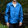 thumbnail image 4 of HOOMEUMY Men's Lightweight Water Resistant Windbreaker Jacket Hooded Outdoor Sports Running Hiking Raincoat Sky Blue XL, 4 of 6
