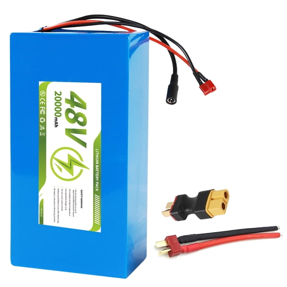 48V20AH lithium battery, suitable for motor power ranging from 250W to 1000W, 48V electric bicycles, DIY batteries, equipped with 30A BMS, with 2A charger and XT60/T connector