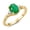 Emerald, variant on Rings for Women 14K Gold Plated Silver Classic Style Birthstone Ring 7X5MM Oval Gemstone & Diamonds May Emerald Jewelry for Women Size 10