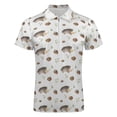 thumbnail image 4 of Autumn Pattern with Hedgehogand Acorn Men Zipper T-shirt Summer Casual Short Sleeve T-shirt Top, 4 of 7