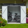 thumbnail image 6 of 6X4ft Outdoor Metal Storage Shed Double Hinged Door Lockable for Backyard Garden, 6 of 7