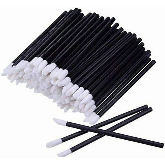 Disposable Lip Stick Gloss Wands Brushes 50pcs Professional Quality (Black)