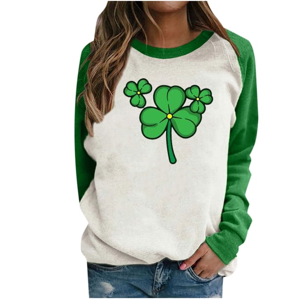 Camiseta de manga larga con cuello redondo para mujer, informal, con estampado de costuras Pompotops gfhjh20196