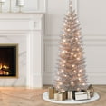 thumbnail image 6 of 4.5 ft Pre-Lit Rose Gold Tinsel Artificial Tree, 6 of 7