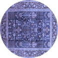 thumbnail image 1 of Ahgly Company Indoor Round Oriental Blue Traditional Area Rugs, 3' Round, 1 of 4