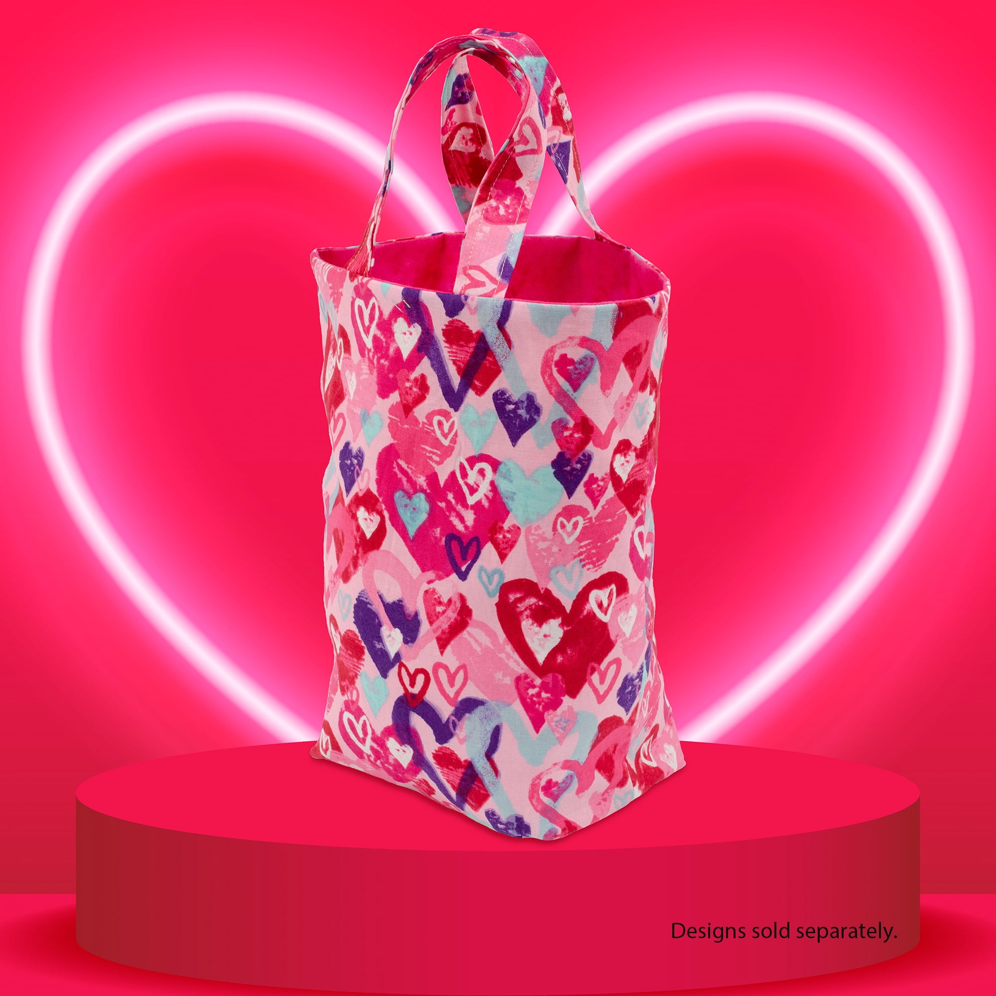Create It 18"x21" Cotton Hearts Precut Sewing & Craft Fabric, Pink 10 Pieces