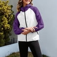 thumbnail image 6 of GUACER Colorblock Lightweight Hooded Windbreaker for Women with Storage Pouch, Packable Nylon Waterproof Zip-Up Jackets, 6 of 8