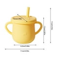 thumbnail image 2 of Silicone Straw Cup with Lid and Handles 3 in 1 Training Sippy Snack Drink Bottle Non-Spill Leak Proof Food Grade for Babies Toddlers 5m+ Random Colors Easy Clean Dishwasher Safe, 2 of 5