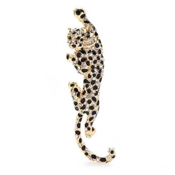 vlrwzc 1pc Climbing Leopard Brooch Pins For Women And Men Enamel Animal Brooches Winter Luxury Jewelry New Year Gift