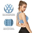 thumbnail image 3 of Yvette High Impact Sports Bras for Women Criss Cross Back Sexy Running Bra Plus Size for Large Bust,Blue,X-Large, 3 of 9