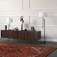 thumbnail image 2 of Evelyn&Zoe Nico 63" Tall Floor Lamp with Fabric shade in Matte Black/Brass/White, 2 of 5