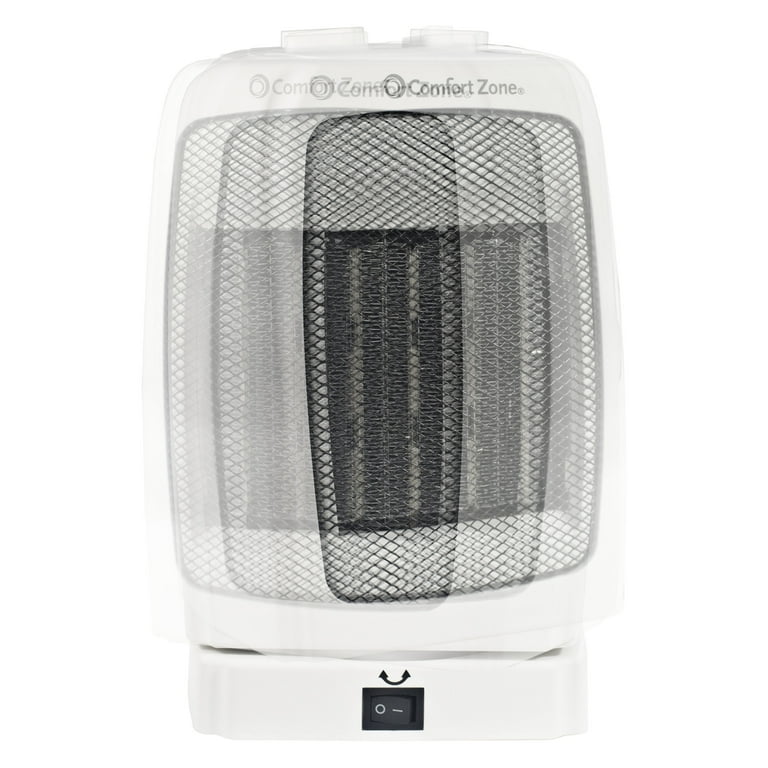 Comfort Zone Energy-Save 120V Oscillating Ceramic Heater, White - Walmart .com