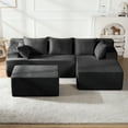 thumbnail image 1 of GAZHOMECloud Sectional Couch with Convertible U Shaped Couch, 96.8" Modern Modular Sofa with 5 Pillows, Boneless Corduroy Upholstered Deep Seat Couches for Living Room Bedroom, Black, Right, 1 of 8