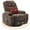 Coffee, variant on Comfy Recliner Chair with Massage & Heat, 360° Swivel Rock Recliner with Overstuffed Arms, 2 Cup Holders & Side Pocket for Living Room