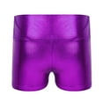 thumbnail image 2 of Manyakai Girls Kids Active Shorts Metallic High Waist Bottoms for Sport Dance Gymnastics Workout Purple 14, 2 of 5