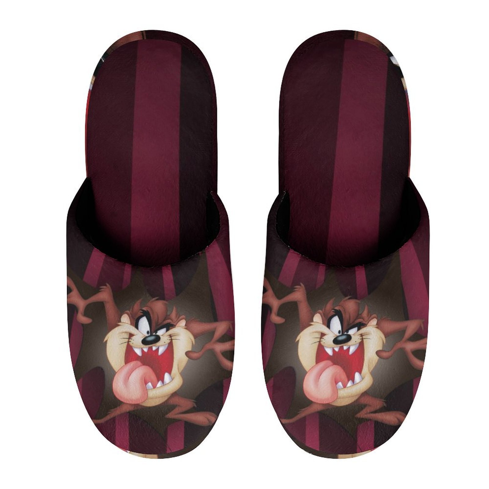 Mens Cozy Slippers Looney Tunes Taz-Mania Warm Soft Plush Slipper 