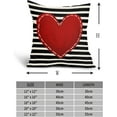 thumbnail image 4 of Valentines Day Pillow Covers 20X20 Inch Black White Stripes Red Heart Decorative Square Pillow Cases Valentine''s Day Cotton Linen Throw Pillows Set of 2 Home Decor for Sofa Porch Couch Outdoor, 4 of 6