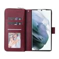 thumbnail image 6 of Feishell for Samsung Galaxy S22 Ultra (6.8 inch) Wallet Case for Women Men,Premium PU Leather Magnetic Clasp Zipper 9 Card Slots Folio Flip Holder Shockproof Phone Case with Wrist Strap,Winered, 6 of 8