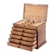 thumbnail image 4 of Joyero de madera, organizador de joyas con cerradura, expositor de joyas, caja de baratijas para collares, tocador y organización Forro marrón con gancho, 4 of 9