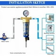 thumbnail image 2 of Water Sediment Filter for Whole House, 40 Micron Filter Mesh & Anti-Dezincification Head, Reusable Pre-Filtration System with Easy Installation, 2 of 5