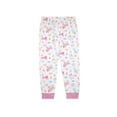 thumbnail image 3 of Sleep On It Toddler Girls 2-Piece Super Soft Jersey Snug-Fit Pajama Set with Matching Socks - Magical Animals, White & Pink, Size 2T, 3 of 4