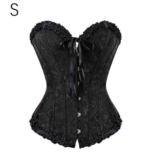 Guardurnaity Mujer Corset Overbust Bustier Strapless Shapwear Ropa interior, S, Negro Ropa interior negro S