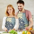 thumbnail image 4 of Women Men Adjustable Bib Apron with Pockets Floral Art Modern Classic Cooking Kitchen Aprons, 4 of 7