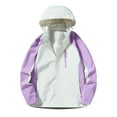thumbnail image 1 of Pisexur Manteau de Pluie Léger pour Femmes Imperméable à Blocs de Couleur Manteau de Pluie Coupe-Vent Manteaux de Pluie Imperméables avec Capuchon L-5TG, 1 of 3
