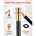 thumbnail image 4 of VEVOR Stanchions and Velvet Ropes, 6 Pcs Crowd Control Barriers with 4 Black Velvet Ropes, Stainless Steel Stanchion Post Queue with Sand Injection Hollow Base for Theater, Wedding, Party Supplies, 4 of 9