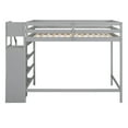 thumbnail image 5 of EUROCO Modern Full Size Loft Bed with Storage Wardrobe and Shelf for Kids Teens, Gray, 5 of 15