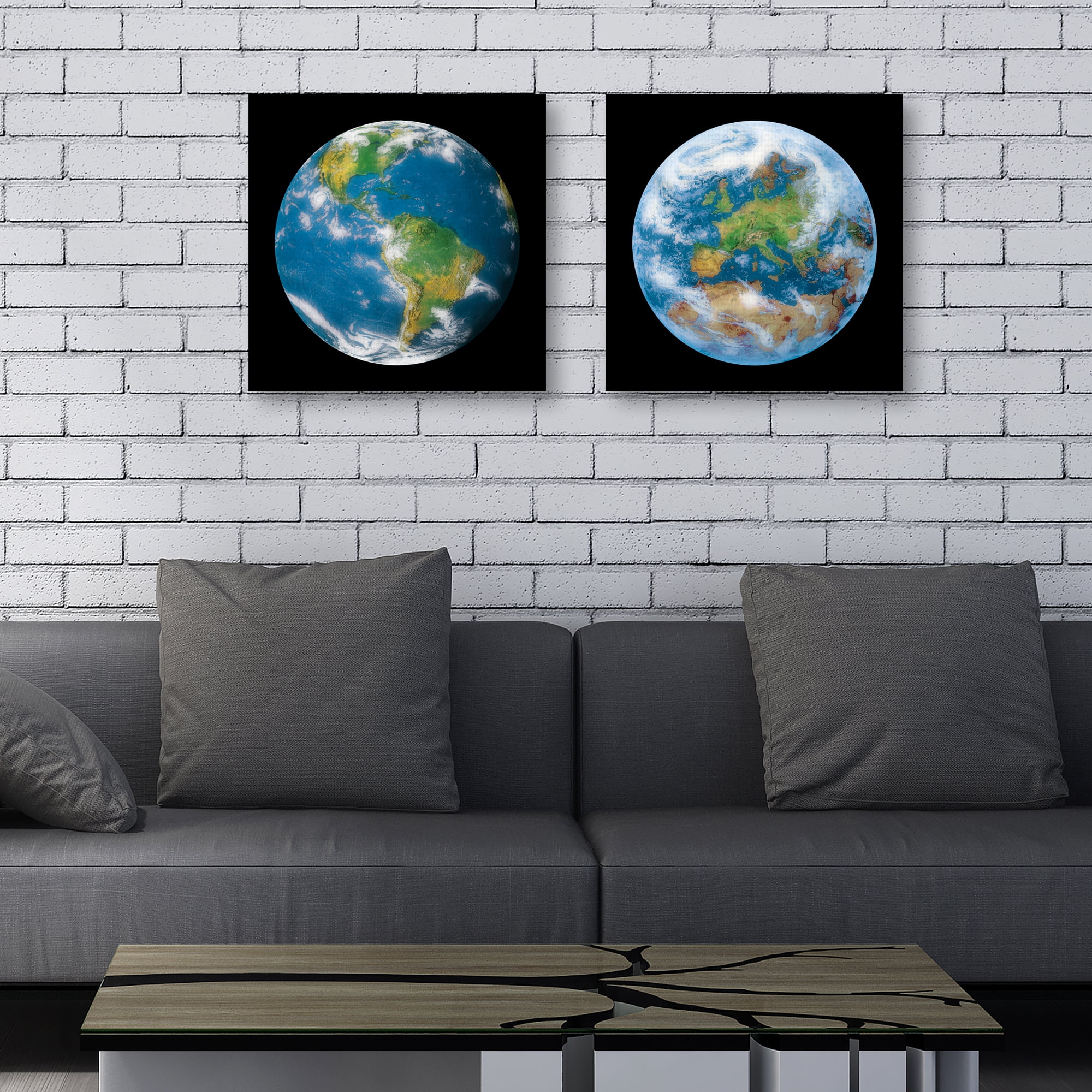 Globe I & II by Contemporary Photography Set of 2 Canvas Art Prints