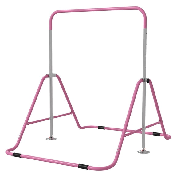 Kids Gymnastics Bar, Adjustable Folding Kip Bar - Pink