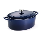 Tramontina Bestow 7-Quart Enameled Cast Iron Oval Dutch Oven with Lid, Gradated Cobalt, Oven-Safe
