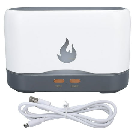 

Flame Diffuser Humidifier 200ml Noiseless Auto Off USB Flame Essential Oil Aroma Diffuser with 3 Color RGB Light for Bedroom Office