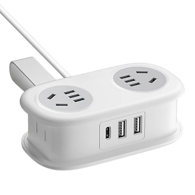 Hearth & Gear Bande d'Alimentation Cinq en un avec Ports USB, Rallonge Parasurtenseur Bande d'Alimentation, Portable pour Voyage Recharge Intelligente USB Répondant aux Besoins de Divers Appareils Concentrateur Maison Intelligente Maison Intelligente