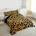 thumbnail image 3 of Homewish Teens Female Men Women Leopard Print Full Size Comforter Sets 3-Piece,Jungle Animal Bedding Comforter Set,Woodland Wildlife Print Lightweight Bedding Sets,Lightweight Room Decor, 3 of 8