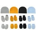 thumbnail image 4 of TELOLY 4 Pairs Baby Mittens,Foot Cover and Hat Mittens for Newborn Baby Boy,Newborn Mittens,Style1, 4 of 7