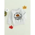 thumbnail image 3 of Wassery Baby Halloween Sweatshirt Long Sleeve Pumpkin Letter Print Pullovers Tops 6M 12M 18M 24M 3T Toddler Girl Boy Autumn Clothes, 3 of 8