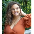 thumbnail image 2 of Genuine Orange Sponge Coral Golden Abstract Statement Necklace, 2 of 4