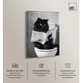 thumbnail image 2 of Black Cat Bathroom Break Canvas Print Bathroom Wall Decor by Art Remedy, Gallery Wrapped, 20 x 30, 2 of 5