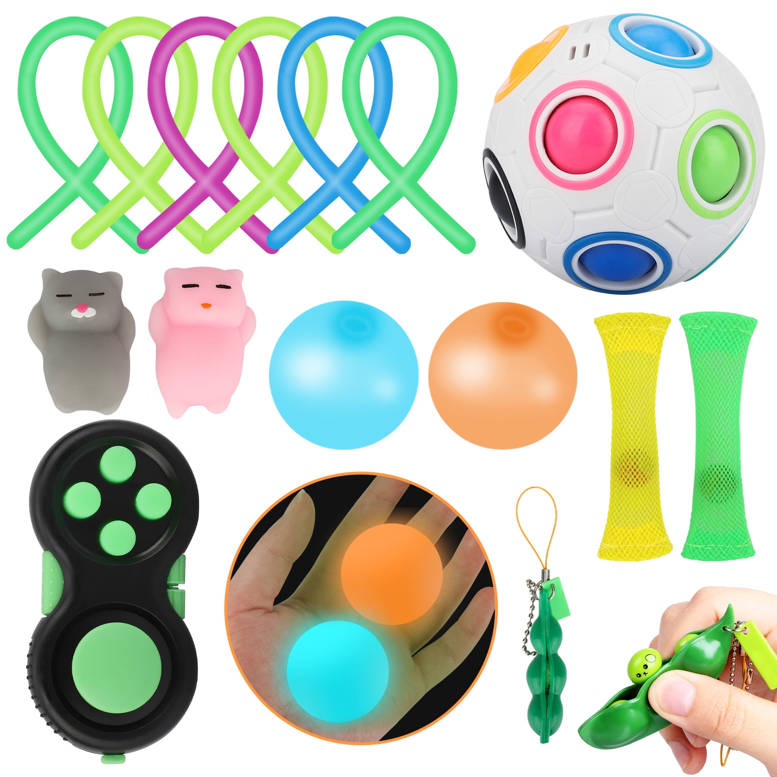 17 Pack Fidget Sensory Toys Set Kids Adults Anti-Stress Toy Kits for Autism ADHD 