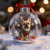 Cute Dog Acrylic Ornament - 2D Flat Puppy Tags for Christmas Tree, Year-Round Pet Lover Gift Car Mirror Wreath Window Hanging Keepsake